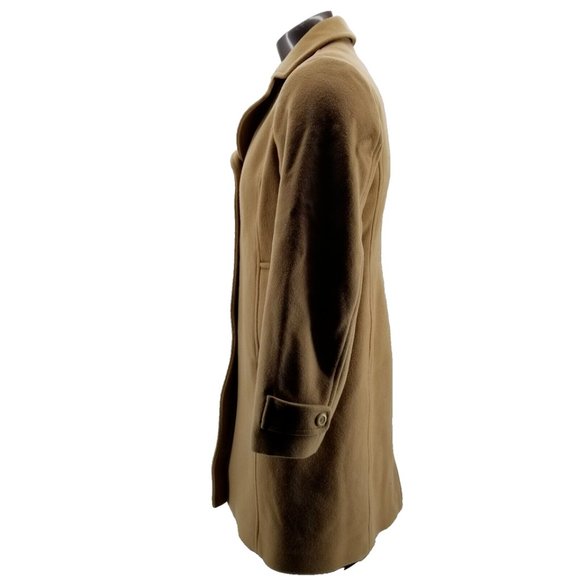 LL Bean Coat Womens  Brown 100% Lambswool Long Button Up Jacket Heavyweight 12 - Picture 5 of 13